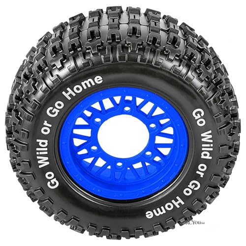 RC Wheels Tires Truck Tires 12mm/14mm/17mm Hex for 1/10 Slash 4×4 4WD 2WD/Axia1/Arrm a Senton/Redca t/Rc4w d,w/RC Wheels Hex Detachable Replace Running on Off-Road Tires,Navy Blue - color: Navy Blue- (Wheel Tires)