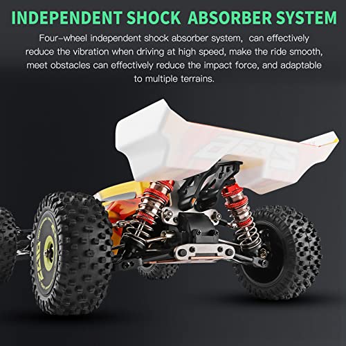 GoolRC WLtoys 144010 V2 RC Car, 1:14 Scale 2.4GHz Remote Control Car, 4WD High Speed Racing RC Buggy with Brushless Motor, Metal Chassis for Adults