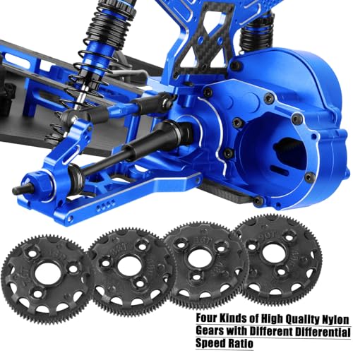Upgrades Parts for 1/10 Slash 2WD LCG,Carbon Skid Plate&Aluminum RC Shocks&Drive Shaft CVD&A Arms&Steering Block&272R Gearbox&Adjustable Links&Shock Tower&Front Bulkhead,Navy Blue - color: Navy Blue(hops Up)