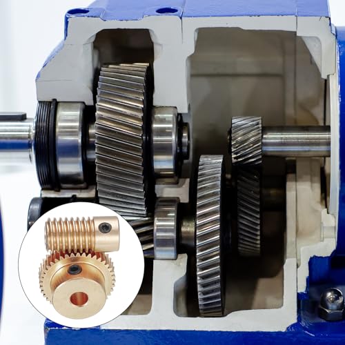 uxcell Worm Gear Set - 0.5 Module 40:1 Reduction Rate 6mm Hole Dia Gear Shaft and 5mm Hole Dia Gear Wheel 40T Drive Gear Box (Brass) - size: 6mmx5mm Bore, style: 0.5 Mod 40T