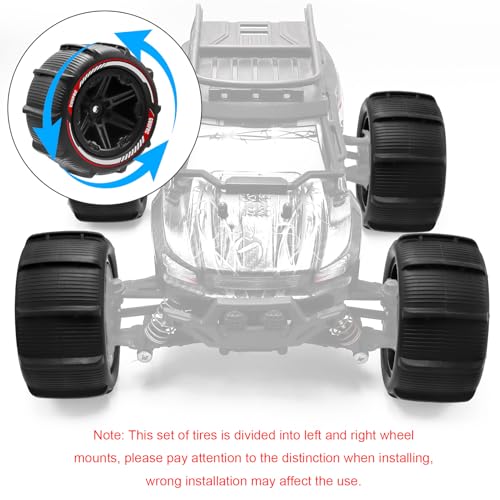 GOUPRC 12mm Hex RC Wheel Paddle Tires, 3.37 * 2.11 Inches 4PCS Off-Road Desert Beach Snow Sand Tires Kit Accessories for 1/14 1/16 RC Car Crawler Buggy Monster Truck
