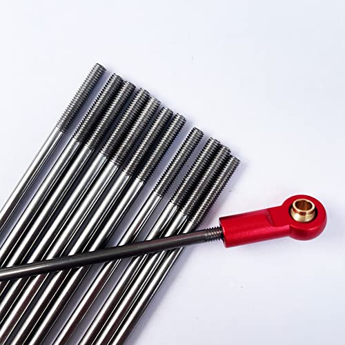 12Pcs M3 3.94" Pushrod Connector 304 Stainless Steel Rod Linkage DIY Parts for RC Model Airplane Helicopter Boat Car - size: M3x3.94"
