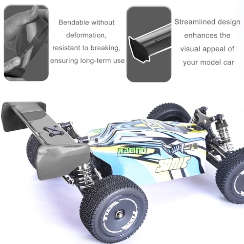 1/14 Scale RC Car Body Wing Spoiler Body Shell Rear Spoiler Tail Wing Kit Toy Vehicles Parts for 144001 and 1/12 1/14 1/16 CTR RC Buggy Universal Models - Flexible Plastic, Durable