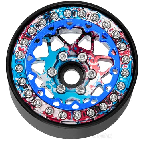 RC Aluminium 1.9 Beadlock Wheel Rims Set for 1/10 SCX10 90046 AXI03007 TRX4 TRX6 VS4-10 Gen7 Gen8 CFX MST D90 RC Crawler,(4PCS) 1.9 RC Beadlock Rims,1.9 rc Wheels,Colorful - color: Colorful- (Wheel Rims)