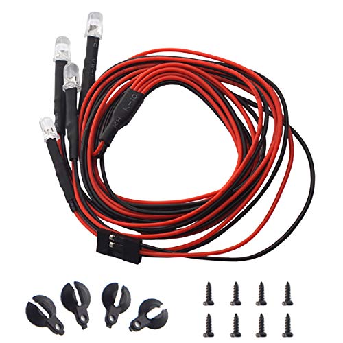 16LEDs RC Crawler Car LED Light Bar Roof Lamp Simulation Spotlight Kit 5-8.4V & RC 4Led LED Light Bar Headlight Metal Roof Lamp