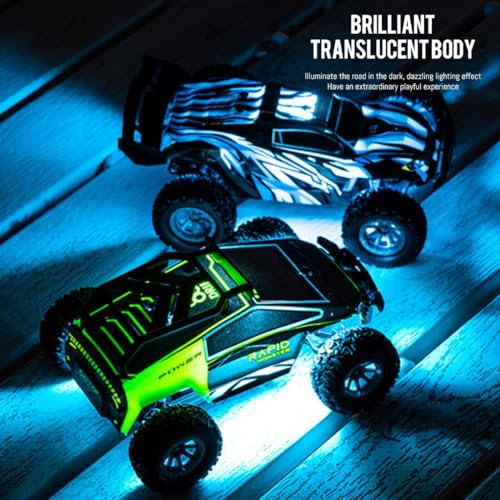 Mini RC Car for Adults, 4WD Off Road Remote Control Truck High Speed 20KMH Rechargeable Battery RTR Gift for Teen Birthday Christmas - color: Green 2