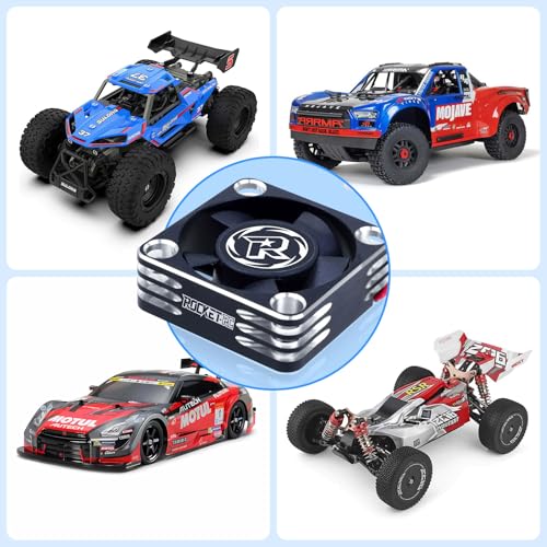 Surpass Hobby 30mm RC Cooling Fan Heat Dissipation 28000RPM ESC Cooling Fan for 1/8 1/10 1/12 RC Car Turbo Esc A3 (Silver Black) - color: Silver Black