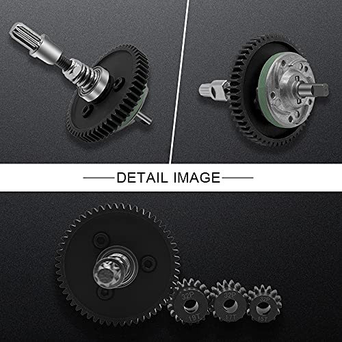 Metal Steel 6878 Differential Gear Complete Slipper Clutch and 32P 15T/17T/19T Pinions Gear Set for Traxxas Slash 4X4 / Stampede 4X4 / Rustle 4X4 Replace 6878
