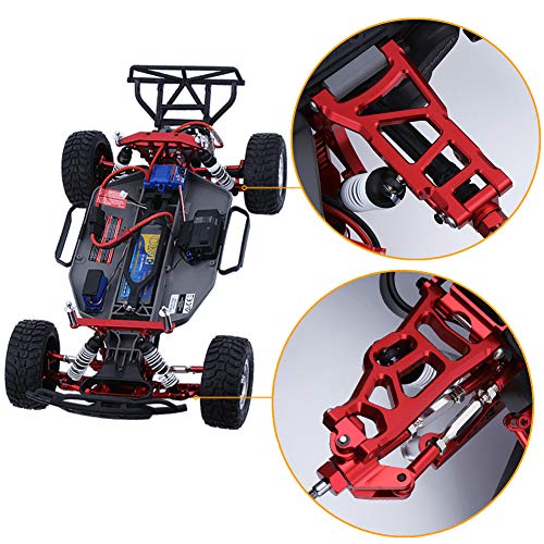 Hobbypark Aluminum Front & Rear Suspension A-Arms Set,Tie Bar for 1/10 Traxxas Slash 2WD RC Car Upgrade Parts Hop Ups, Replacement of 2555 3631 2532,Red - color: Red