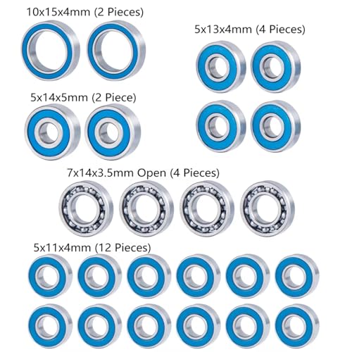 Compatible with Axial for Capra F9 1/10 RC Crawler Car Truck Parts Accessories 24Pcs Wheel Hub Axles Sealed Bearing Kit RC Accessories