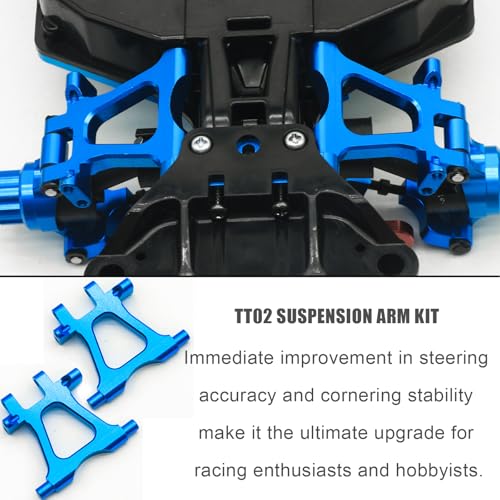 Aluminum Alloy Front & Rear Lower Suspension Arms Kit for Tamiya TT02 1/10 Scale on Road RC Car Upgrade Parts, High-Precision TT-02 Lower Arms Set, Includes TT02 Chassis Lower Front/Rear Arms & Screws - color: Blue, size: Front Rear Lower Suspension Arms
