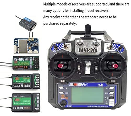 DTXMX Flysky FS-i6 6 Channels 2.4G RC Transmitter and Receiver FS-iA6B Radio Controller for Helicopter Quadcopter FPV Drone (Mode_2)