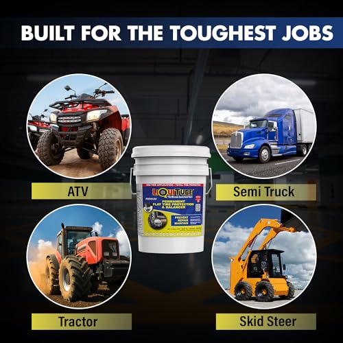 Premium Heavy Duty Tire Sealant - Permanent Flat Tire Protection for Industrial On and Off Road Tires - Maintain Air Pressure, Balance - Seal Up to 3/4"" Punctures and All Slow Leaks (5 Gal) - size: 5 gal