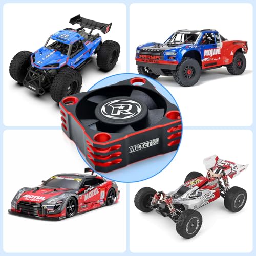 30mm RC Cooling Fan, 28000RPM Cooling Fan for Turbo ESC A3 with XH Connect for RC Car 1/8 1/10 1/12 RC Car ESC (Red&Black) - color: Red&Black