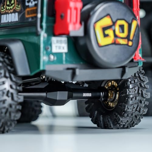 INJORA +4mm Diamond Axles with Lay Down Servo Mount & Links for 1/18 TRX4M(Black) - color: Black