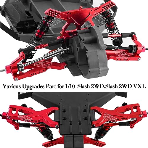 Aluminum Turnbuckles Camber Links Upgrades Part for 1/10 Slash 2WD/Stampede 2WD/Rustler 2WD/Bandit 2WD, Alloy Turnbuckles Camber Links Hops Up,Red - color: Red for Rustler 2wd