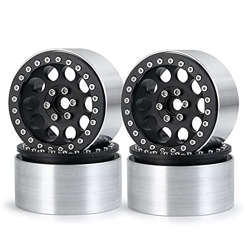 Benedict Harry 2.2" Beadlock Wheels Rim 35mm for 1/10 RC Axial SCX10 Wraith 90048 90018 RR10 TRX4 Crawler car (Black) - color: Black