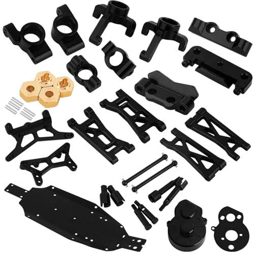 Rc Steering Cup Parts For Losi Micro B 2WD RTR 1/24 Steering Blocks C Hubs Suspension Arms Bulkhead Shock Mount CVD Shaft RC Car For Buggy Upgrade Parts(Black) - color: Black