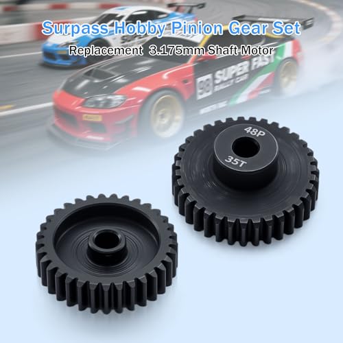 48P 33T 34T 35T 36T 37T Pinion Gear Sets with Screwdrivers for 3.175mm Shaft Brushless Brush Motor Compatible with Arrma HPI Kyosho Losi Axial Traxxas Tamiya 1/10 RC Car Monster Truck Buggy - size: 33T 34T 35T 36T 37T