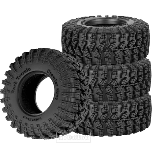 1.3" RC Crawler Tire Skins,Multi-Terrain Soft Sticky Rubber Tires(70 * 26mm) for TRX4 SCX24 FCX24 Ascent-18 1/18 1/24 Off-Road RC Car Upgrade Parts,4PCS (Style C) - style: StyleC(4PCS)