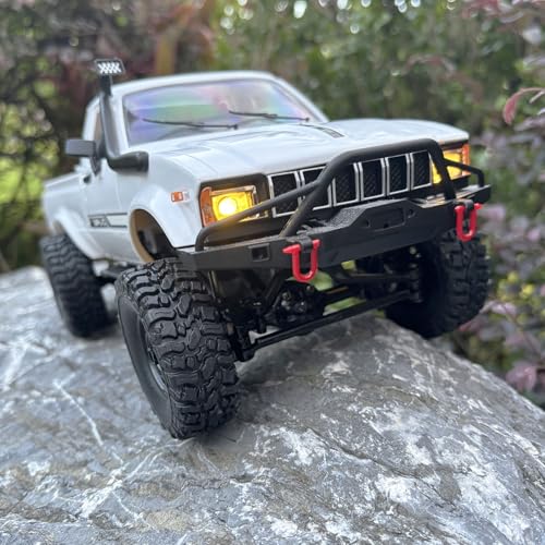 HLSFWDRIVE WPL C24-1 RC Rock Crawler RC Truck 4x4 1/16 Scale All Terrain | RC Crawler Off Road Remote Control Pickup 2.4G RTR with Proportional Throttle Steering Led Light Adult