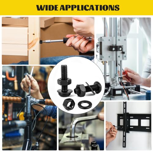 1080PCS M3 Screws Assortment Kit, M3x6/8/10/12/16/20/25/30 mm Hex Button Head Screw, Nuts & Washers Assorted Set - 10.9 Alloy Steel Black Zinc Plated Bolts for 3D Printer, DIY - size: M3 1080pcs