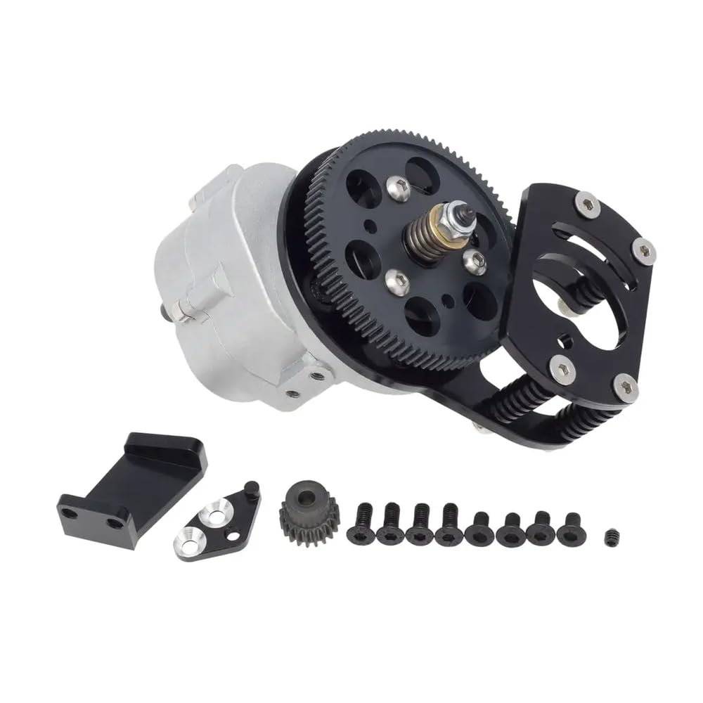 Metal R3 Single Speed Gearbox Transmission Transfer Case Compatible with 1 10 Scale RC Crawler Compatible with Gelande II FJ40 G2 D110 and Similar Models(Transmission Silver) - color: Transmission Silver