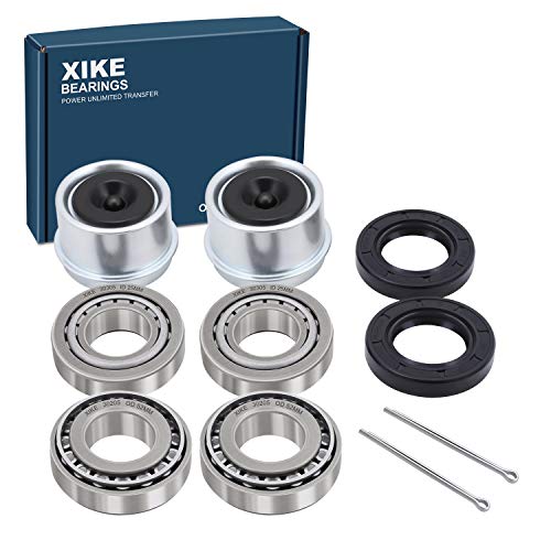 XiKe 30205 Trailer Bearings Wheel Hub Kit, 2 Sets, Fits for 25mm Axles | Includes TC30x52x10mm Seal, OD 52mm Dust Cover and Cotter Pin. - size: 30205 + Seal ID 1.18, style: Pack 2 Set
