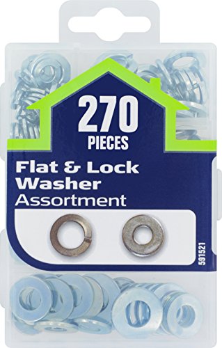 Hillman 591521 Small Flat and Lock Washer Assortment, 540-Pack, Zinc - size: 0.375 inches (Pack of 2)