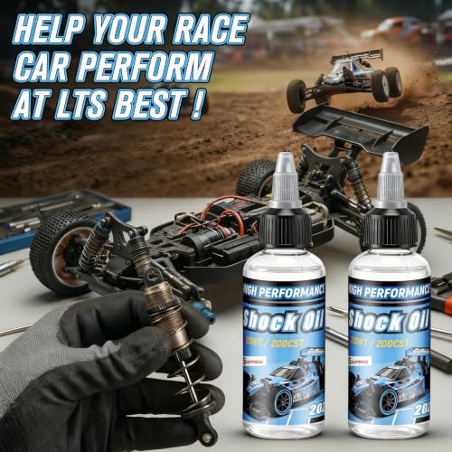 2 Bottles Racing Silicone Shock Oil 20WT 200CST | RC Car Shock Oil for Lubricating R/C Radio Controlled Cars and All Types of Vehicles, RC Shock Oil, Does Not Evaporate