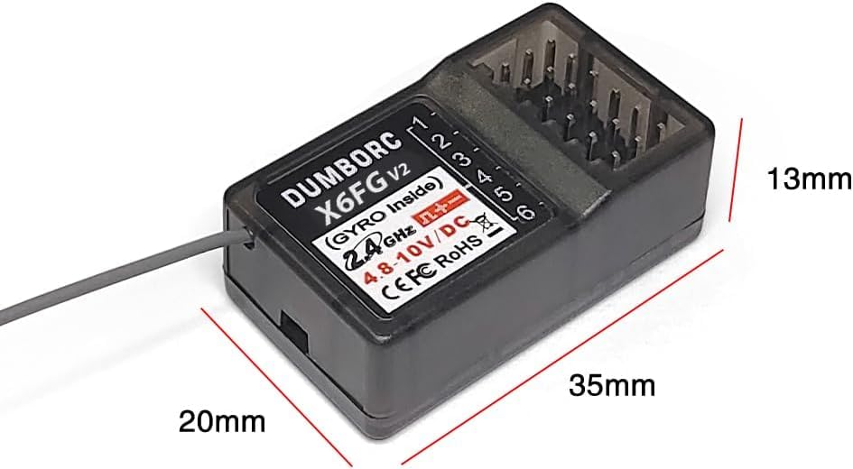 ATA HOBBY DUMBORC X6 RC Radio Transmitter and Receiver 2pcs X6FG with Gyro | 6H Remote Controller, Circuit Safety Protection, 3S Fast Response, Smart Mix Control Function, for Remote Car, Boat, Tank