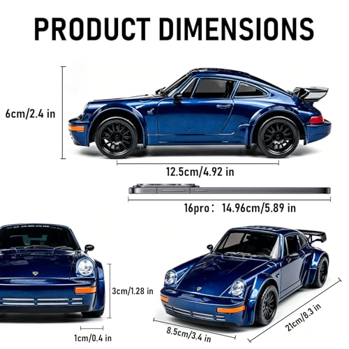 1:20 RC Drift Car, 2.4GHz 4WD 360° Fixed Point Drift for Boys | 50 min playtime with 2 batteries, 2 tire sets (drift & off-road), 3 LED lights, great gift for kids 6-12 - color: Deep Blue