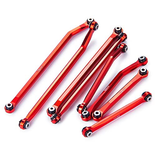Higher Extra Clearance RC Links Linkage Set for 1/24th Axial SCX24 Gladiator AXI00005 RC Crawler Car Upgrades Parts (Red) - color: Red