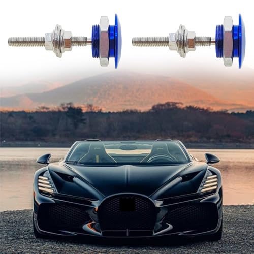 4Pcs Quick Latch Hood Pins, Universal Aluminum Quick Release Lock Latch Bumper, License Plate Lock Clip for Bumper Hood or DIY 1.25 inch(Blue) - color: Blue