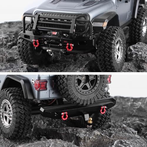 Metal Front & Rear Bumper with Winch for TRX4M Defender | Scale Appearance, Metal Construction, 1/18 RC Crawler Upgrades, Easy Installation