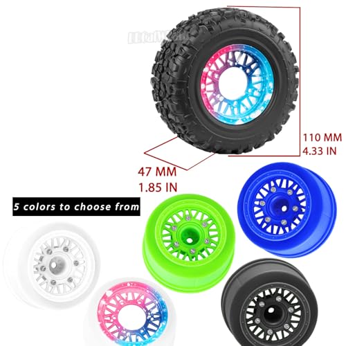 12mm/14mm/17mm Hex RC Truck Tires for Slash 2WD 4×4,Arrm a Senton,Axia1,Rc 4wd,Red cat,RC Short Course Truck Wheels and Tires,White - color: White - (12mm/14mm/17mm Hex)