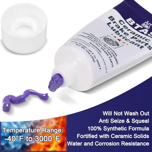 BTAS Brake Grease for Brake Parts Lubricant,Caliper Sliding Pin and Pad Lube,Silicone Brake Grease of High Temp Synthetic Ceramic 1oz - size: 1 oz