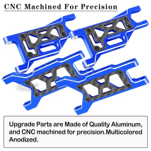Upgrades Parts for 1/10 Slash VXL 2WD/Slash 2WD,Aluminum Front Rear Suspension A Arms w/Tie Bar Hops Up,Navy Blue (Only for Slash) - color: Blue(arm)