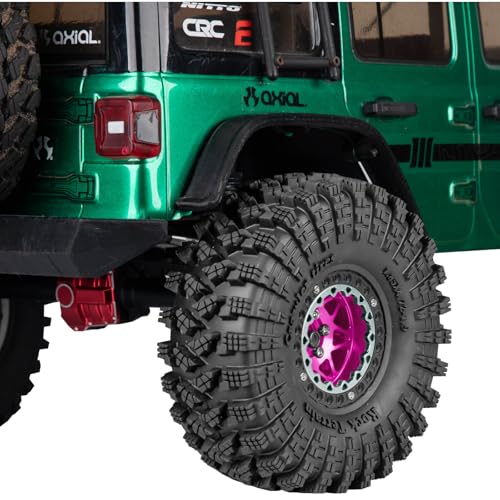 RC 1.9 Beadlock Wheel Rims for 1/10 SCX10 90046 AXI03007 TRX4 TRX6 VS4-10 Gen7 Gen8 MST CFX D90 RC Crawler,Aluminum 1.9" RC Tires Wheel Rim RC Truck Tires Wheels Rims.(4PCS) Pink&Black - color: Pink&black(1.9 Rim)