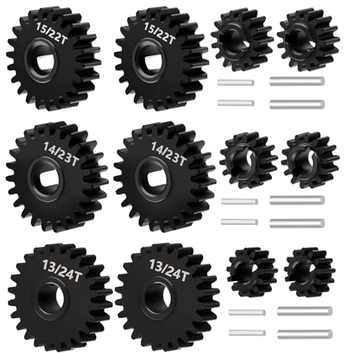 RCLIONS Steel 13+24T Underdrive Gears Set for Redcat Ascent 1/18 Scale RC Rock Crawler Car Upgrades Parts - size: 13+24T