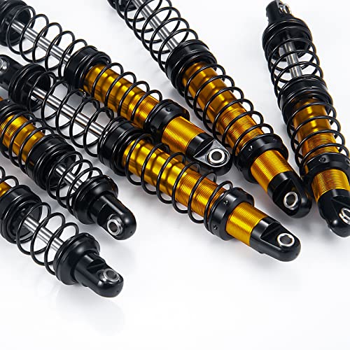 Que-T 4pcs Aluminum Alloy RC Shock Absorber for Axial Scx10 90046 D90 Trx4 Wraith 1/10 Crawler Car (70mm) - size: 70mm