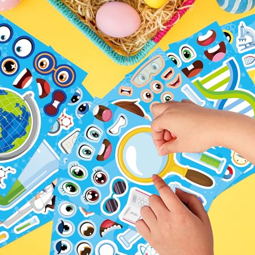 Science Stickers, Make-a-face Sticker, Make Your Own Science Stickers | 24 Sheets, Laboratory Sticker Decals, Chemistry, Biology, Physics, Classroom Decor for School Teacher - style: Laboratory Sticker