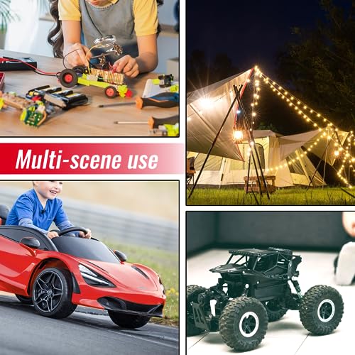 Azocek Power Wheel Adapter 2 Packs Compatible with Milwaukee 18V Battery | Battery Converter Kit, Fuse & Switch Included, Wire Terminals & 12 AWG Wire, Compatible with DIY RC Car Toys Robotics