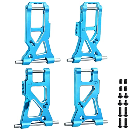 Aluminum Suspension Arms Set Front & Rear for Traxxas 4-Tec 2.0 VXL AWD 1/10 RC Touring Car (Blue) - color: Blue