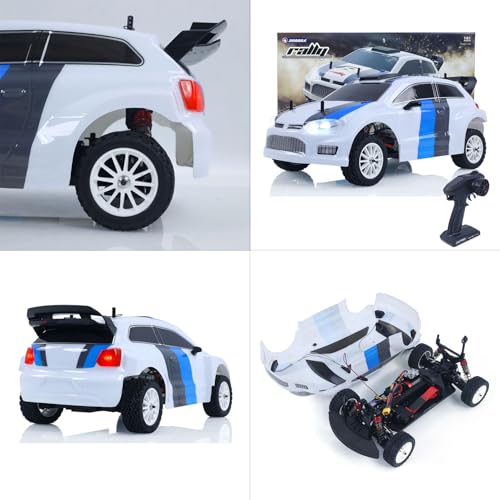1/10 70KM/H RC Brushless 4 * 4 Rally Car Radio Control Electric Racing Car 60A ESC Triple Differentials Metal Gear Servo Hobby Grade Model for Adult