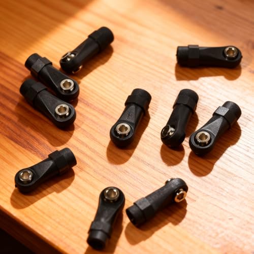 10PCS M4 Nylon Tie Rod End Ball Joint Linkage Ball Head Holder LH/RH Thread Set Compatible with Axial SCX10 Traxxas TRX-4 HSP D90 90046 90047 1/10 RC Truck Buggy Crawler Accessories (L24mm) - style: A