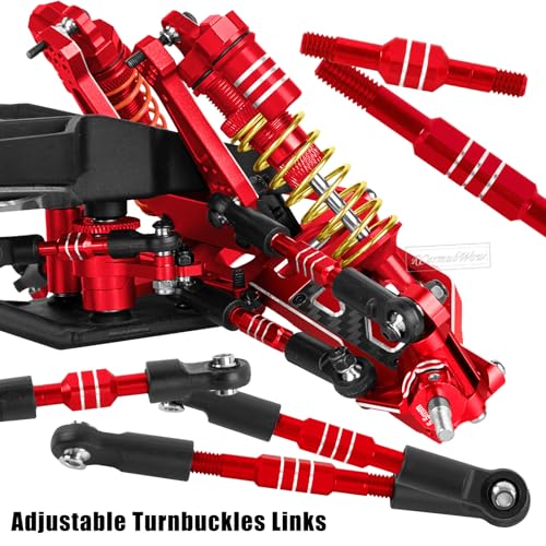 RC Upgrades Part for 1/10 Slash 2WD,Driveshafts,Shock Absorbers &Suspension Arms &Turnbuckles Links&Caster Blocks &Steering Block &Stub Axle Carriers &Shock Towers &Bulkhead,Red - color: Red(2wd)