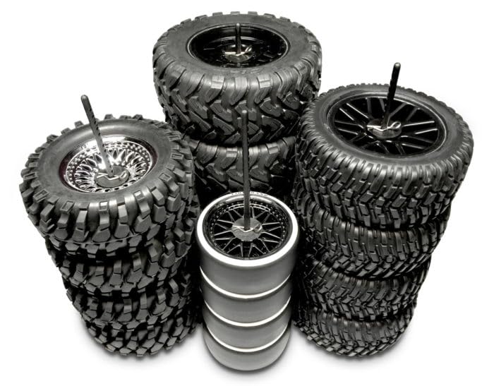 FIRE BRAND RC® STIX™ Wheel SKEWERS (Set of 4) - 6.75" Wheel and Tire Organizers, Multi-Fit for 1:16, 1:10, 1:8 Scale