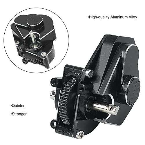 Transmission Gearbox with Gear Fit for 1/24 Axial SCX24 RC Crawler Aluminum Alloy Black