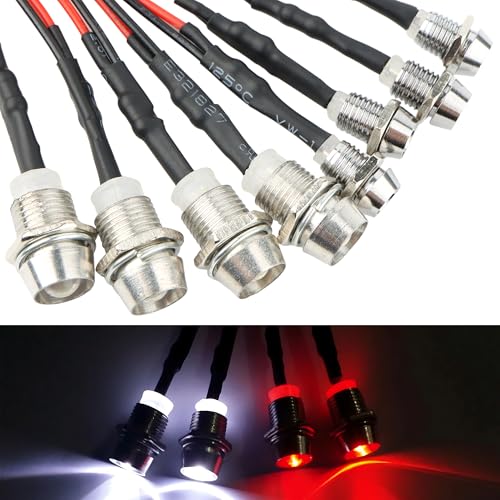 8 LED Light Set LED Headlight for 1:10 Scale RC Car,4 White Headlights & 4 Red Taillight Kit